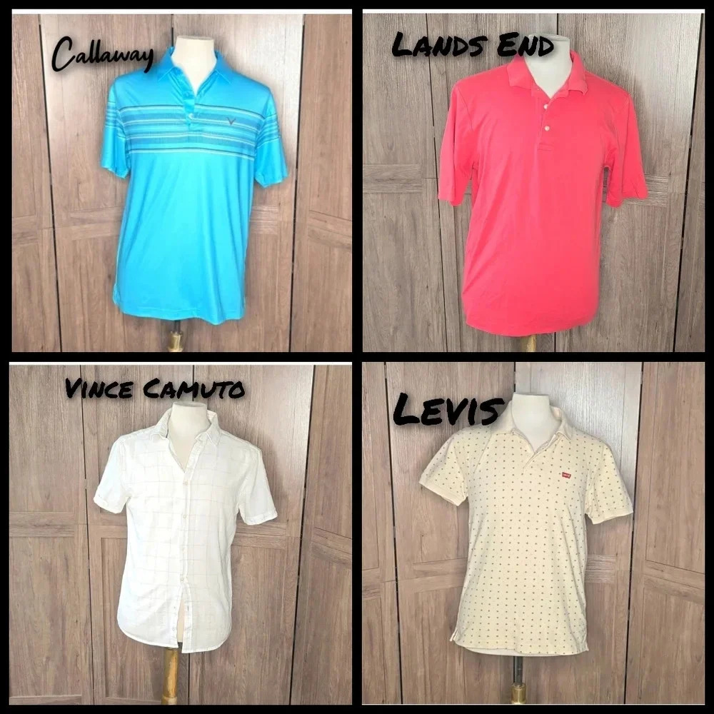 Bundle Mens golf polos Activewear Gym Travel 4 piece